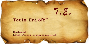 Totis Enikő névjegykártya